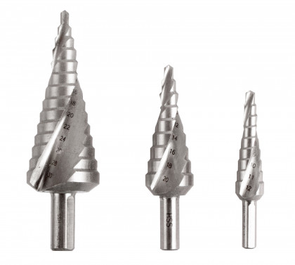 Sada stupňovitých vrtáků, HSS, 3 ks - VSSV3P