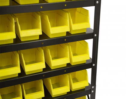 Kovový regál s plastovými boxy, 60 ks - AH019342