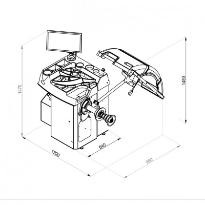 Vyvažovačka kol CB78S Automat 3D s dotykovým displejem a sonarem - F16142
