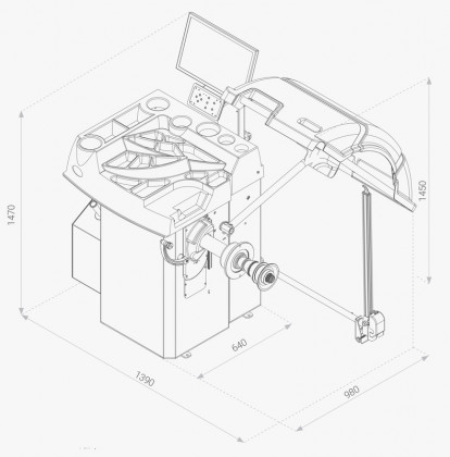Vyvažovačka kol 8" - 30" CB76, automat 3D, LCD displej - F16118