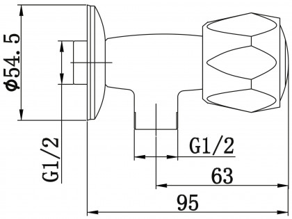 Ventil, 1/2", keramický ventil, chrom