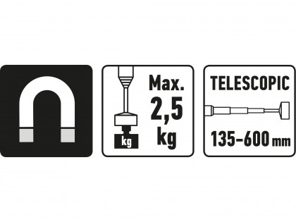 Magnet s teleskopickou rukojetí, 135-600mm