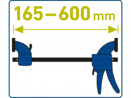 Svěrka rychloupínací, 450mm, 165-600mm