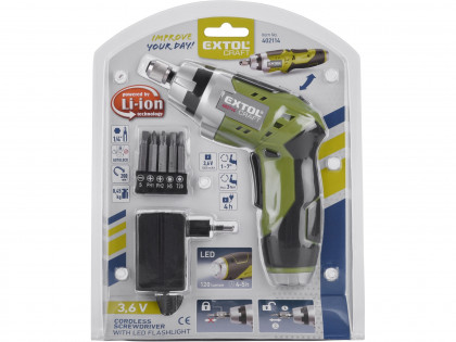 šroubovák aku 3,6V Li-ion, 1300mAh se svítilnou