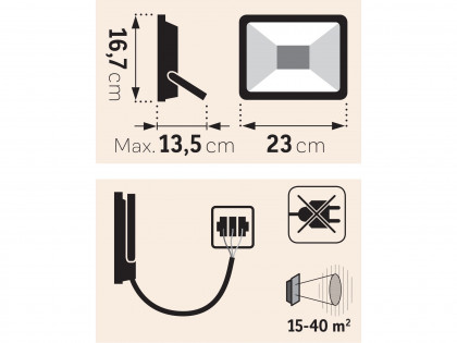 Reflektor LED, 3200lm, Economy