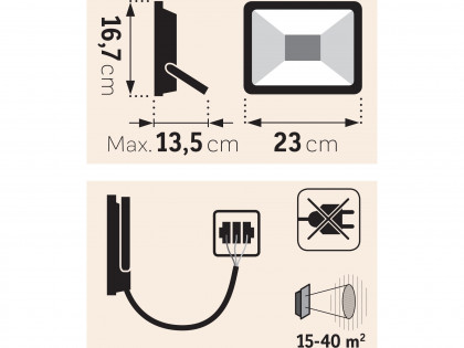 Reflektor LED, 3200lm, Economy