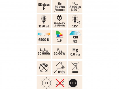 Reflektor LED, 3200lm, Economy