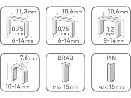 Pistole sponkovací 6funkční, 6-14mm včetně 100ks spon