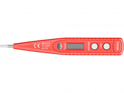 Zkoušečka napětí digitální s displejem 12-220V, délka 146mm, pro AC/DC (střídavý/stejnosměrný proud)