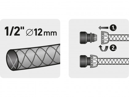 Rychlospojka na hadici, 1/2", STOP ventil, MOSAZ