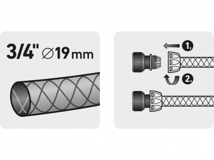 Rychlospojka na hadici, 3/4", STOP ventil, MOSAZ