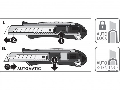 Nůž ulamovací s výztuhou, 18mm, Auto-lock
