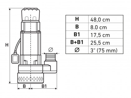 čerpadlo ponorné, 750W, 39000l/h