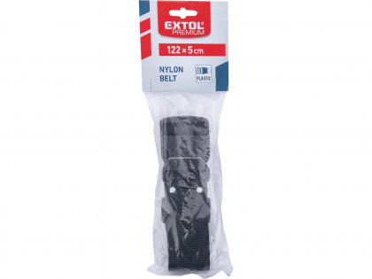 Opasek nylonový černý, š.5cm x d.122cm, plast. přezka, nylon