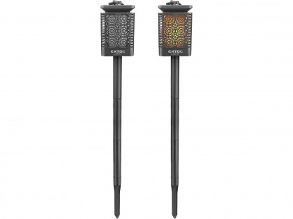 Pochodeň LED s plamenem, solární nabíjení, 12x LED