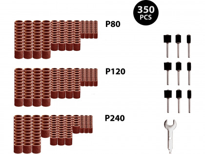 Válce brusné, sada 350ks, P80, P120, P240