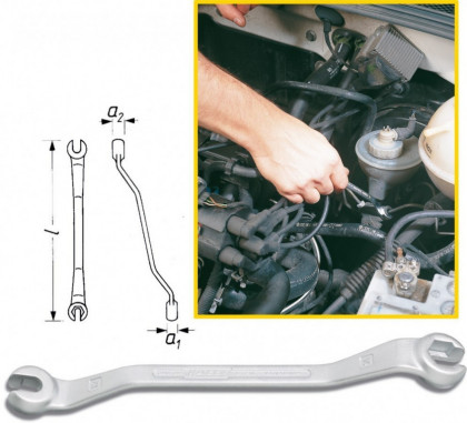 Polootevřený prstencový oboustranný klíč 612N-12x14 Hazet - HA025442