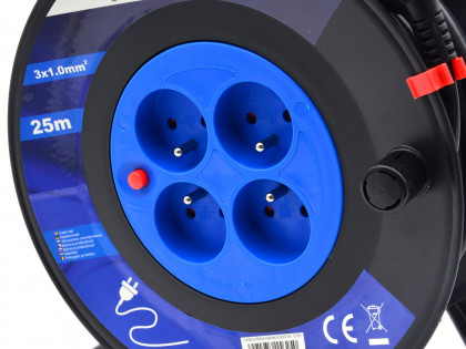 Prodlužovací kabel, buben 25 m, 4 zásuvky - G17500