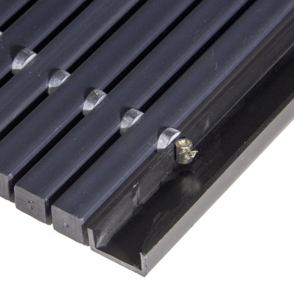 Černá venkovní čistící kartáčová vstupní rohož FLOMA Outline - 60 x 90 x 2,2 cm