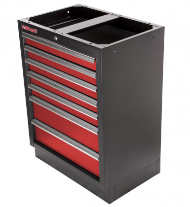 Celokovová skříňka s 7-mi šuplíky PROFI, červená - RTGC1307