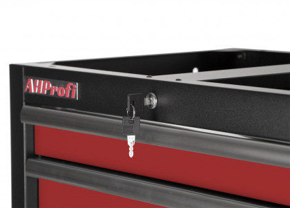 Celokovová skříňka s 7-mi šuplíky PROFI, červená - RTGC1307