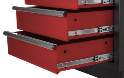 Celokovová skříňka s 7-mi šuplíky PROFI, červená - RTGC1307