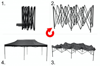 Párty stan nůžkový 3x6m šedý WATERPROOF