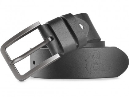 Opasek CXS TANO, 4 cm, 130 cm, kožený, nastavitelná spona, černý