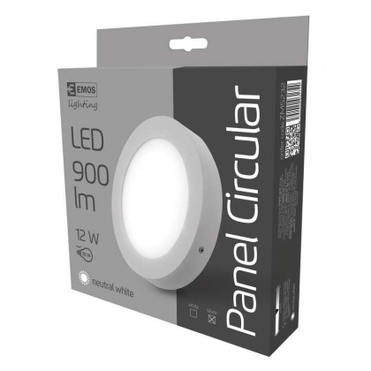 LED přisazené svítidlo, kruh stříbrná 12W neutrální bílá