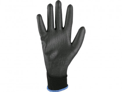 Rukavice CXS BRITA BLACK, s blistrem, máčené v polyuretanu, vel.06