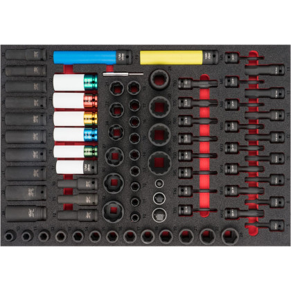 Nástrčné klíče pro rázový utahovák ve výplni, 1/2", 80 ks, VIGOR - V6811