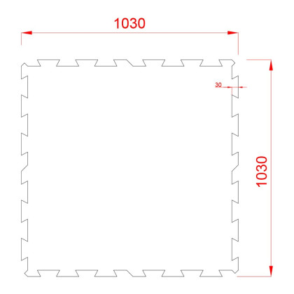 Černo-žlutá podlahová guma (puzzle - střed) FLOMA Sandwich - 100 x 100 x 2,5 cm