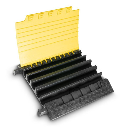 Černo-žlutý plastový kabelový most s víkem DEFENDER XXL - 70 x 69,6 x 8,7 cm