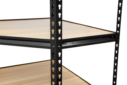 Rohový policový regál, 5 polic, 900 x 900 x 1830 mm