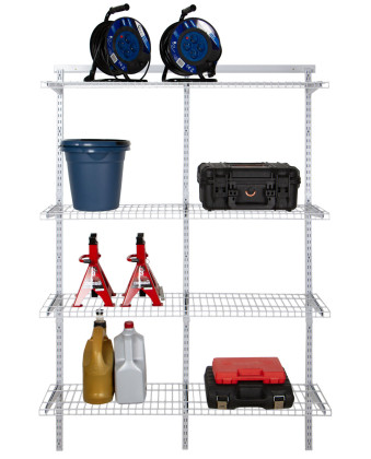 Závěsný drátěný regál, 4 police, 1200 x 300 x 1800 mm