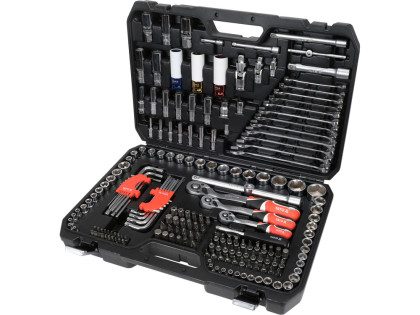 Gola sada 1/2", 3/8", 1/4" + příslušenství 198 ks
