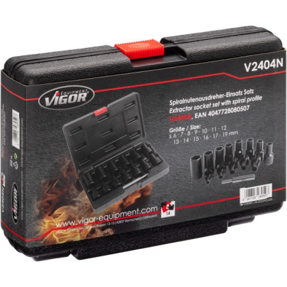 Sada na poškozené šrouby 1/2”, 6-19 mm, 13 ks, Vigor - V2404N