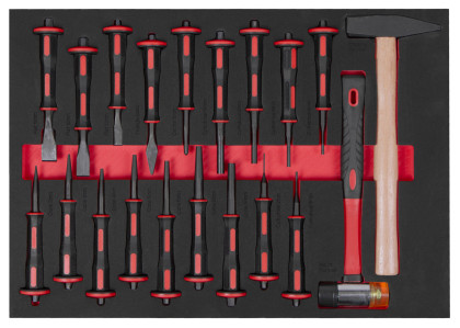 Dílenský vozík Magnus XXL s nářadím, 12 zásuvek, 360 ks - červený