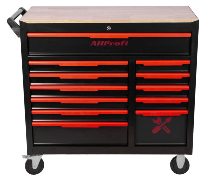 Dílenský vozík Magnus XXL s nářadím, 12 zásuvek, 360 ks - červený