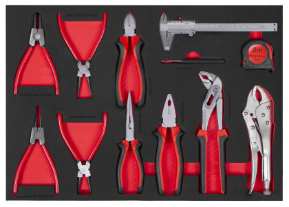 Dílenský vozík Magnus XXL s nářadím, 12 zásuvek, 360 ks - červený