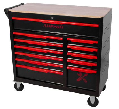 Dílenský vozík Magnus XXL s nářadím, 12 zásuvek, 360 ks - červený