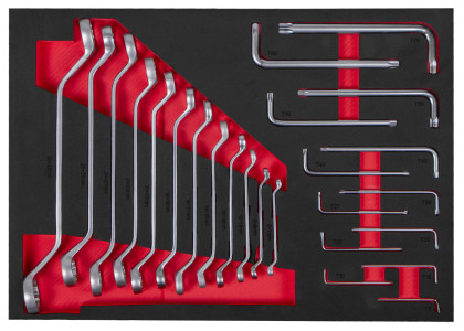 Dílenský vozík Magnus XXL s nářadím, 12 zásuvek, 360 ks - červený