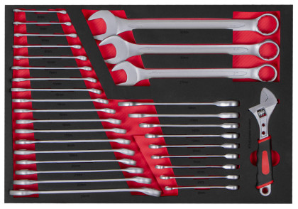 Dílenský vozík Magnus XXL s nářadím, 12 zásuvek, 360 ks - červený