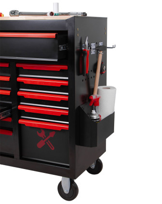 Dílenský vozík Magnus XXL s nářadím, 12 zásuvek, 360 ks - červený