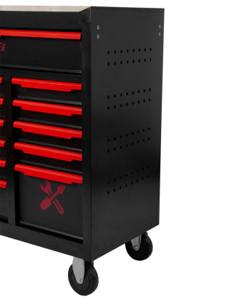Dílenský vozík Magnus XXL s nářadím, 12 zásuvek, 360 ks - červený