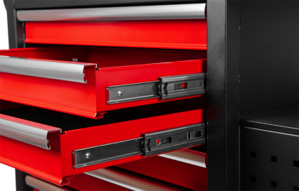 Dílenský vozík s nářadím, 360°, 10 zásuvek, 238 ks - AH450101BAL