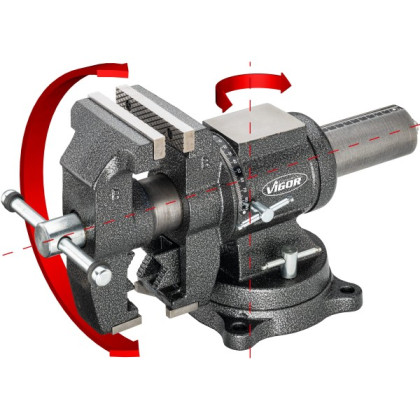 Dílenský svěrák s otočným talířem, 150mm - V6150N