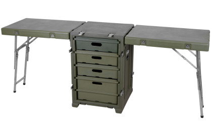 Rozkládací stůl ve vodotěsném kufru, 1920 x 500 x 752 mm