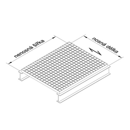 Ocelový pozinkovaný svařovaný podlahový rošt (30/3, 34/38) FLOMA - 150 x 100 x 3 cm