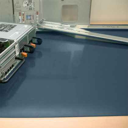 Modrá gumová dvouvrstvá ESD rohož - 10 m x 120 cm x 0,2 cm